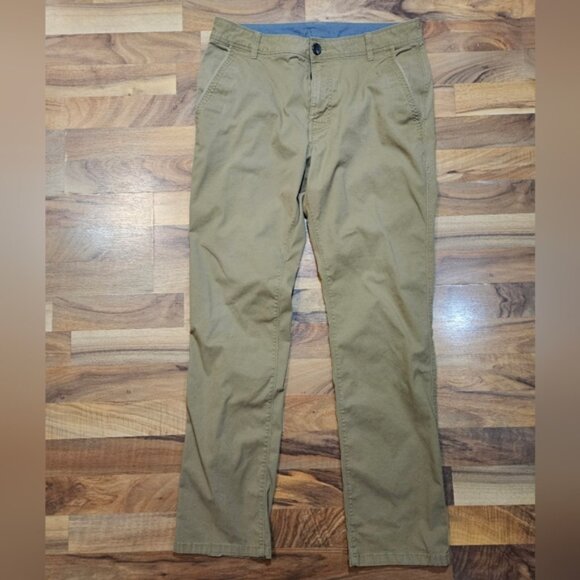 prAna Breathe Straight Fit Pants Men’s Khaki Organic Cotton Coolmax - Picture 5 of 11